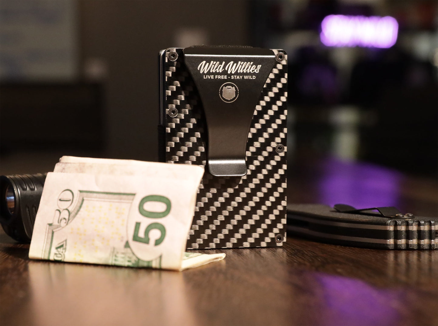 Black Aluminum & Carbon Fiber Wallet wallet Wild-Willies