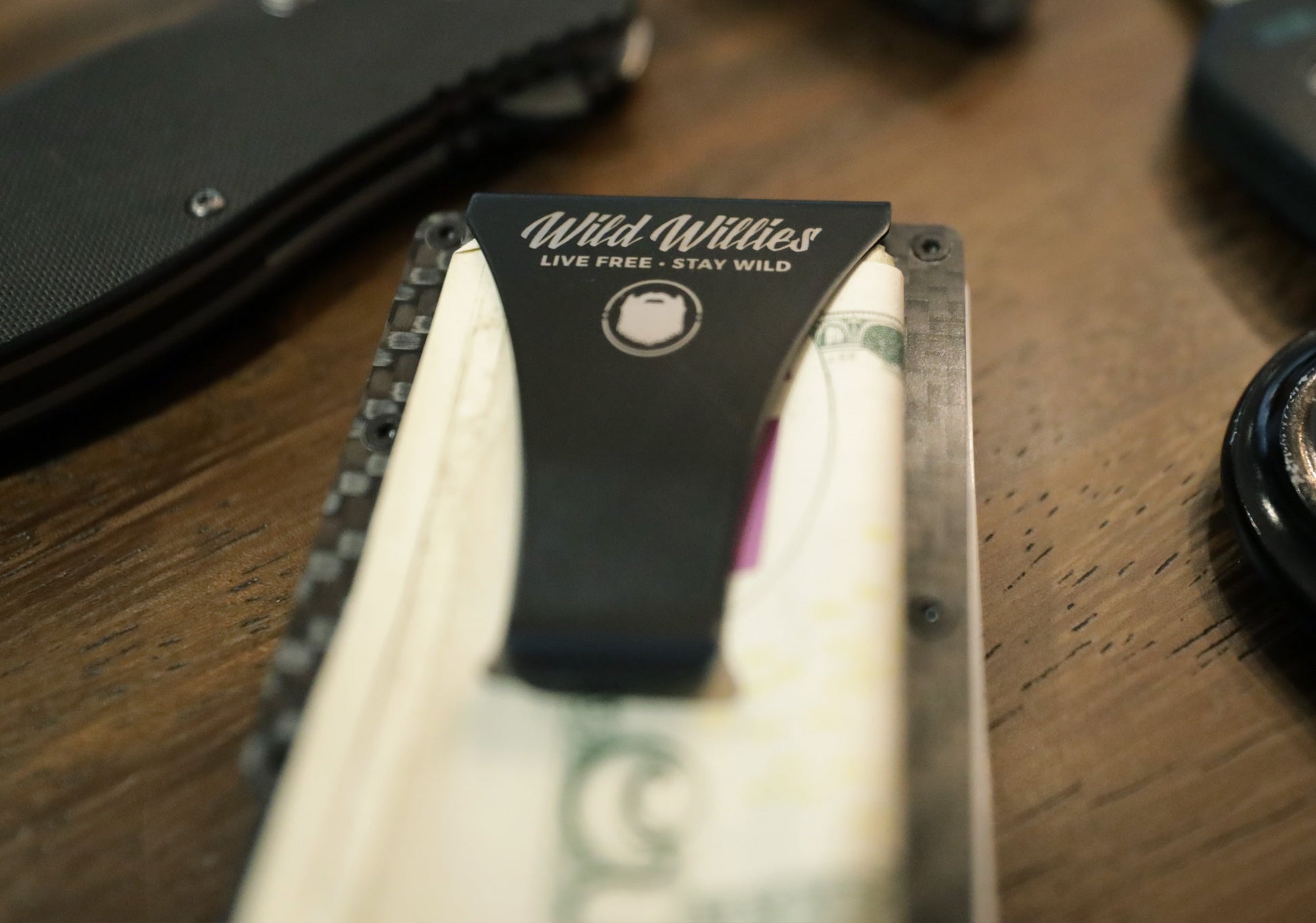 Black Aluminum & Carbon Fiber Wallet wallet Wild-Willies 
