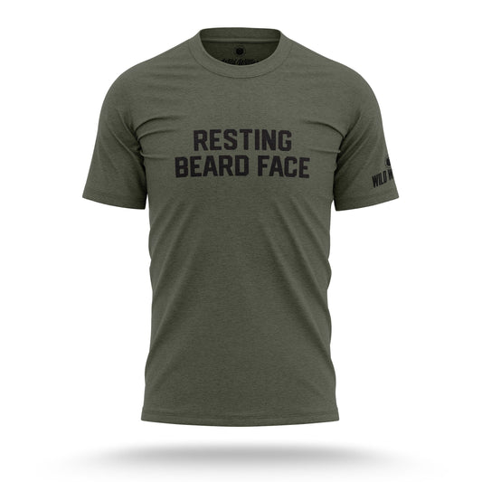 Resting Beard Face - T-Shirt T-Shirt Wild-Willies S Stone Gray 